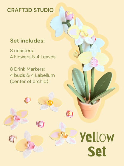 Orchid Plant Coaster Set