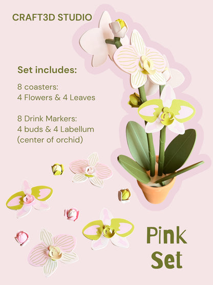 Orchid Plant Coaster Set