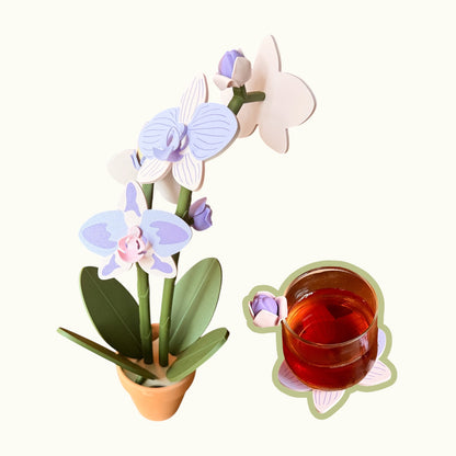 Orchid Plant Coaster Set