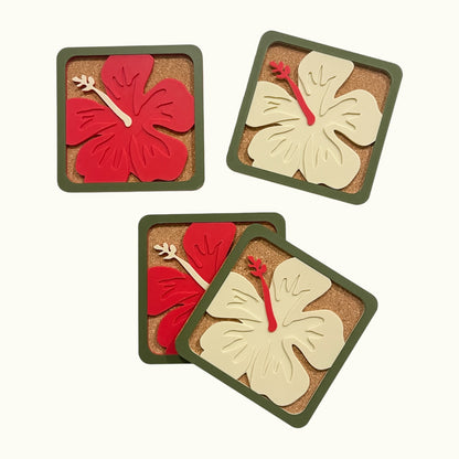 Hibiscus Coasters Set