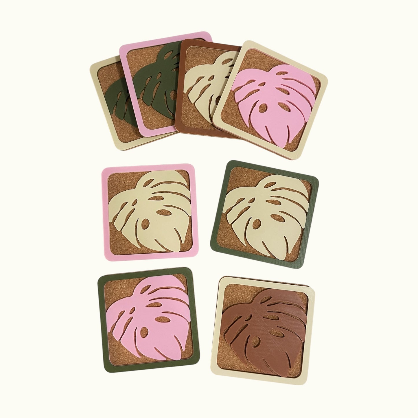 Monstera Leaf Coasters Set