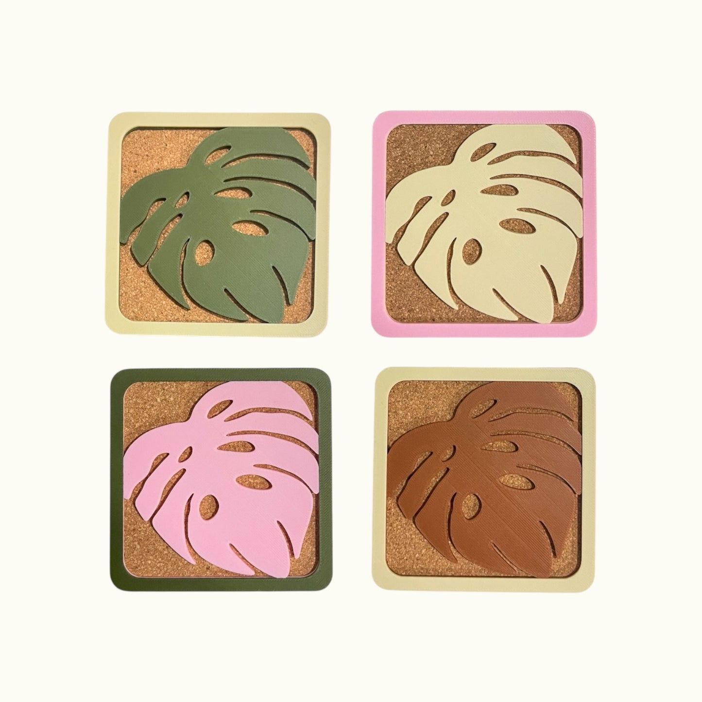 Monstera Leaf Coasters Set