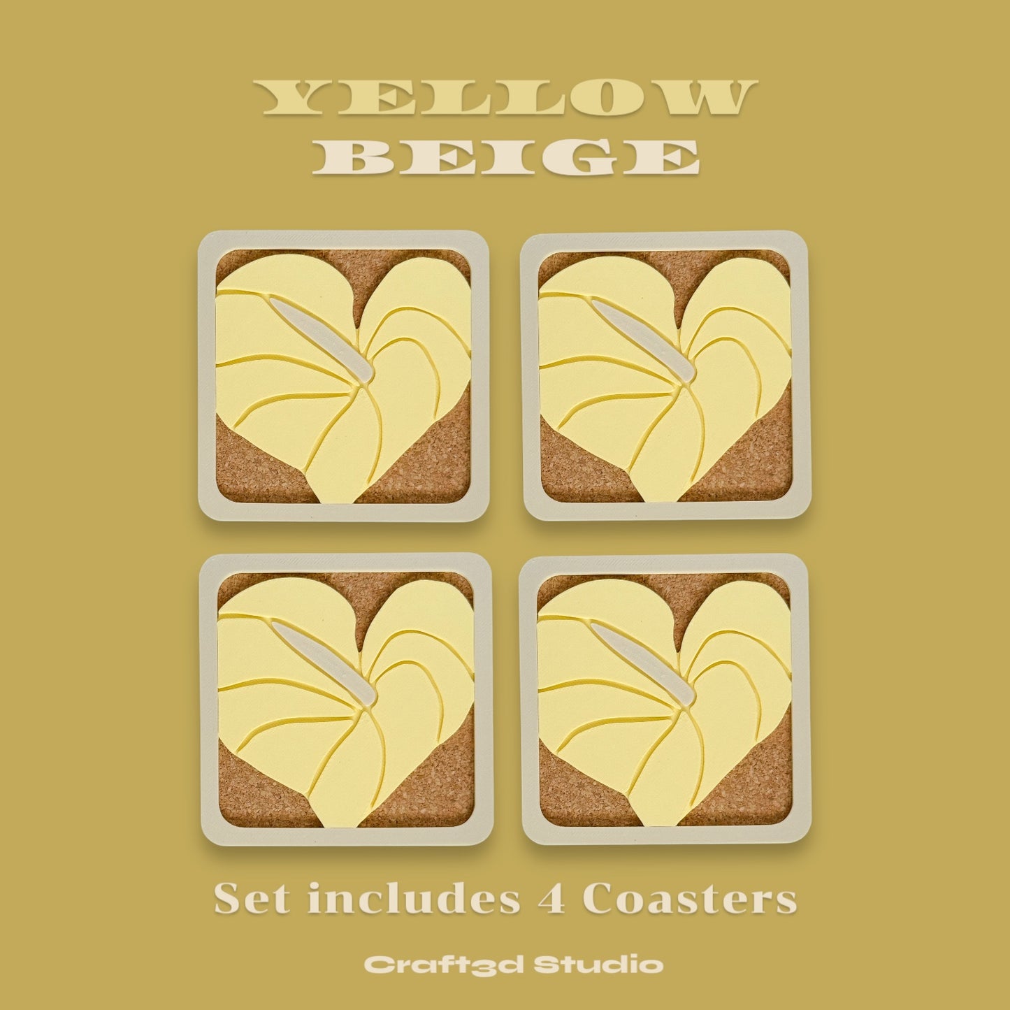 Anthurium Coasters - Yellow