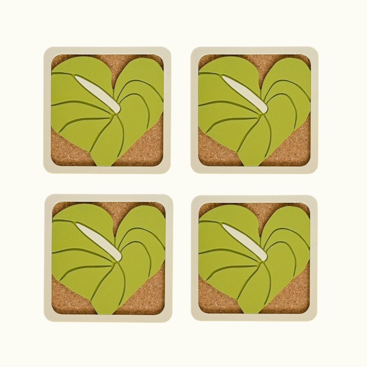 Anthurium Coasters - Green