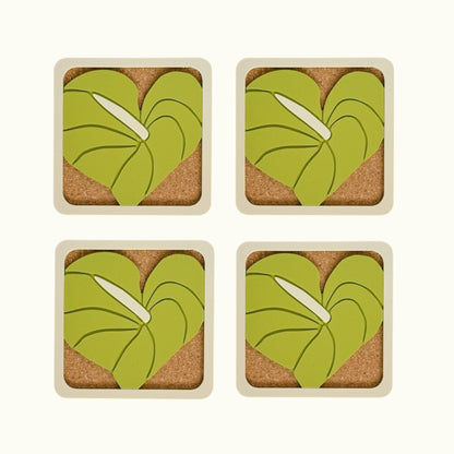 Anthurium Coasters - Green