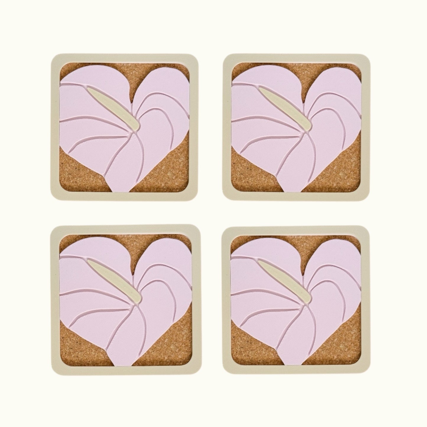 Anthurium Coasters - Pink