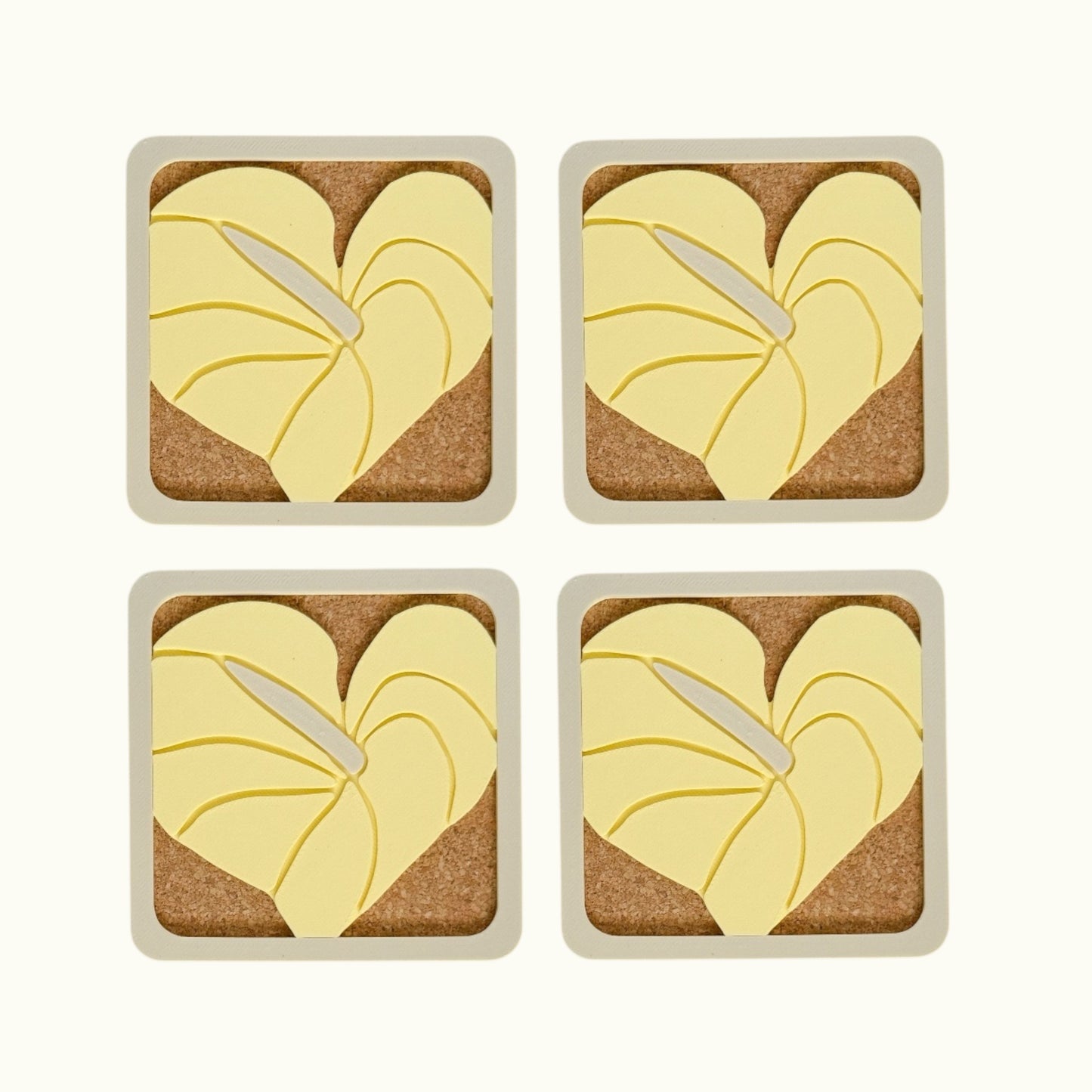 Anthurium Coasters - Yellow