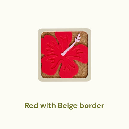 Hibiscus Coasters - Pink & Red