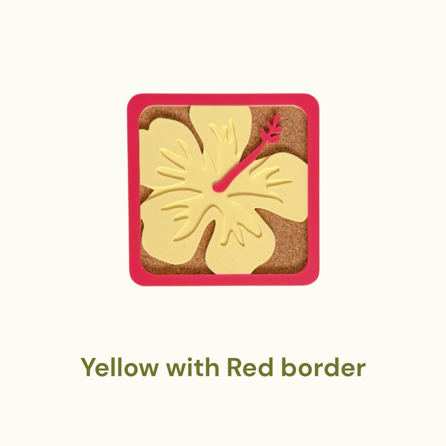 Hibiscus Coasters - Red & Yellow