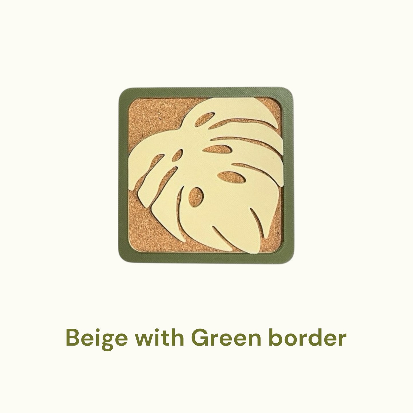 Monstera Coasters - Green & Beige