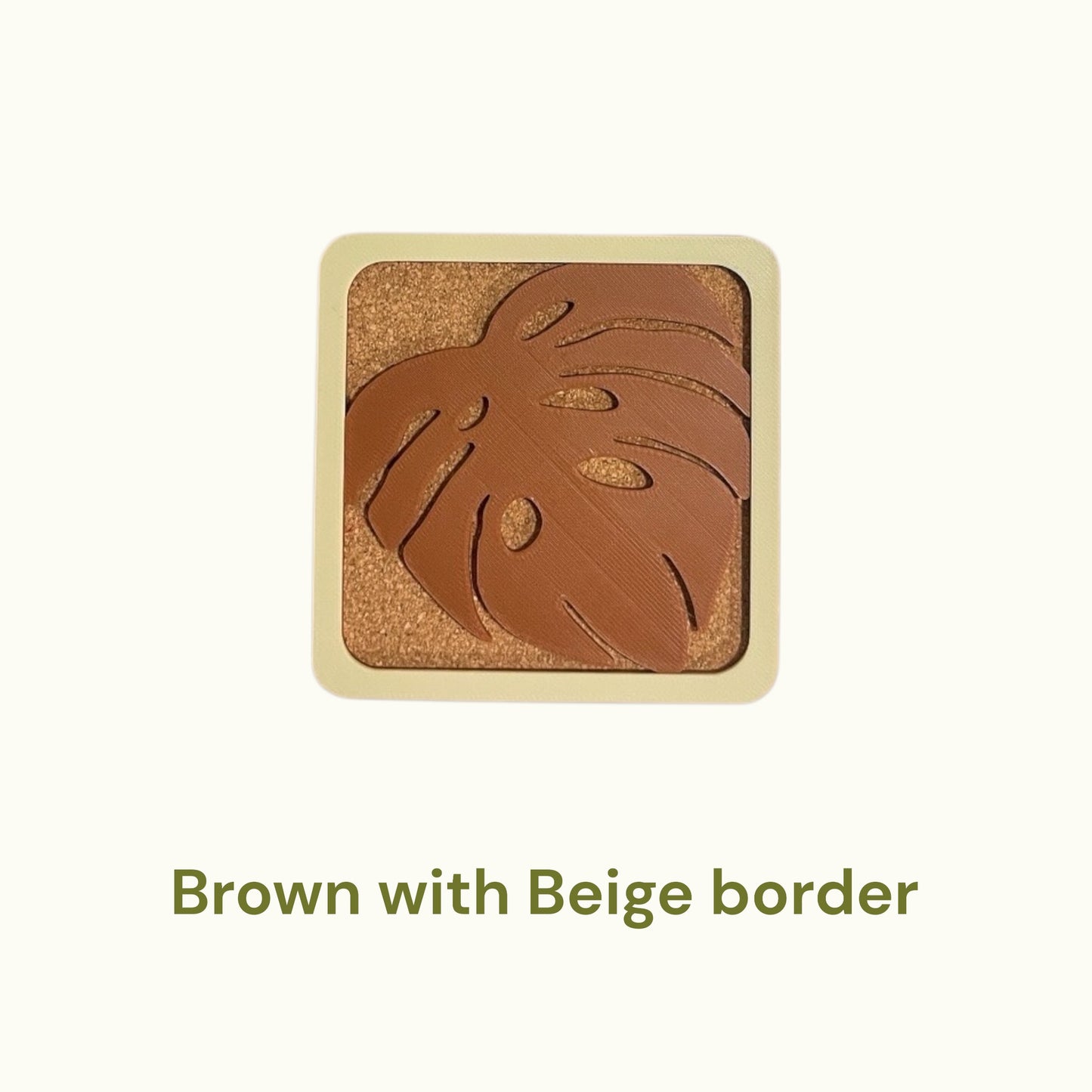 Monstera Coasters - Brown & Beige